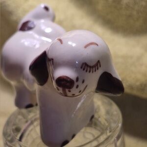 Vintage 50s Kitsch Ceramic Puppy Dog Figurine Japan MCM Long Eyelashes